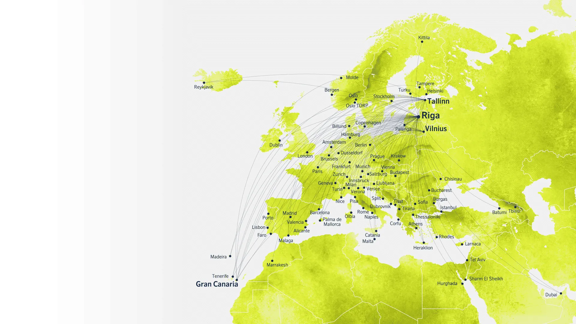 airBaltic route map